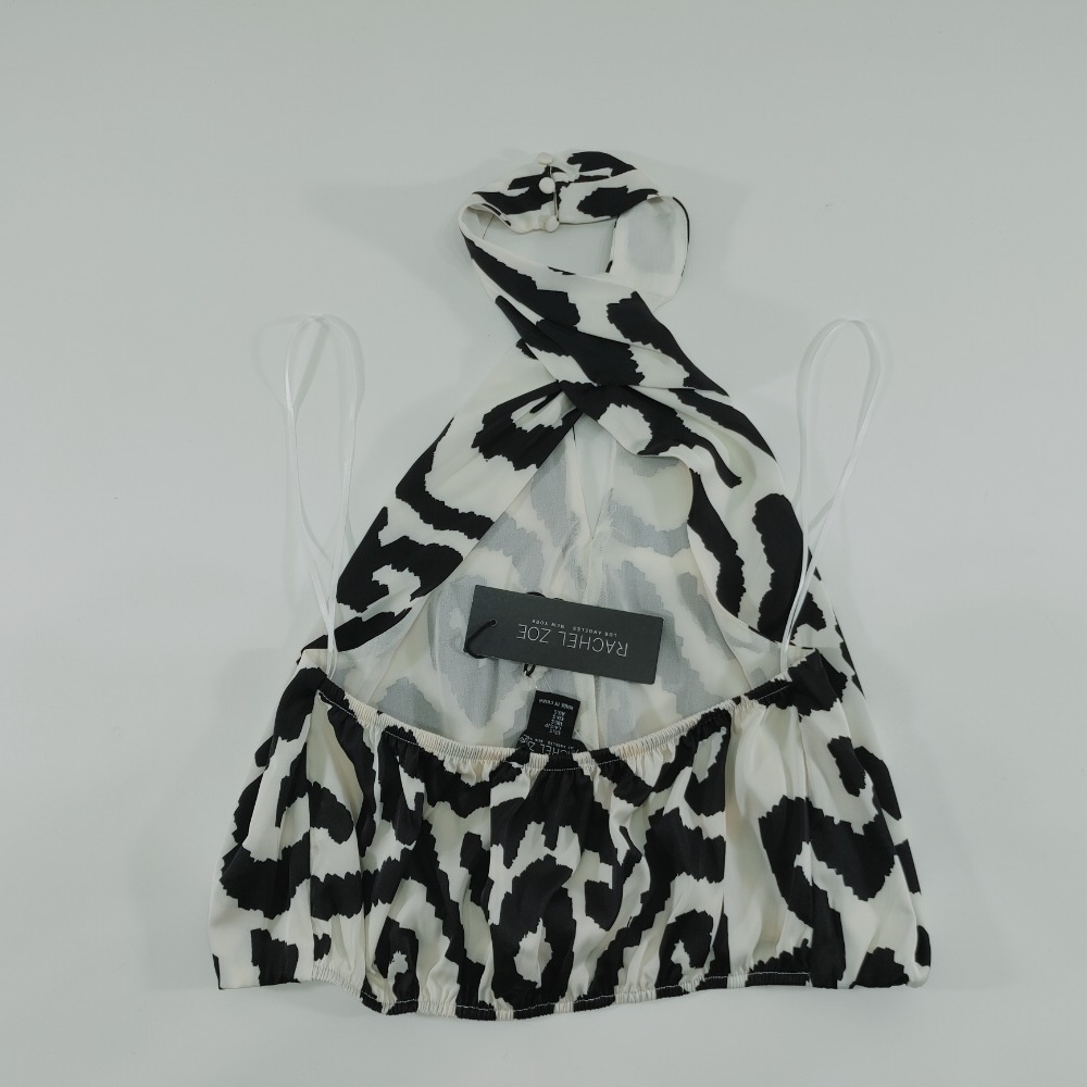 Rachel Zoe Halter Top Sleeveless Blouse Animal Print Party Size S - Picture 2 of 8